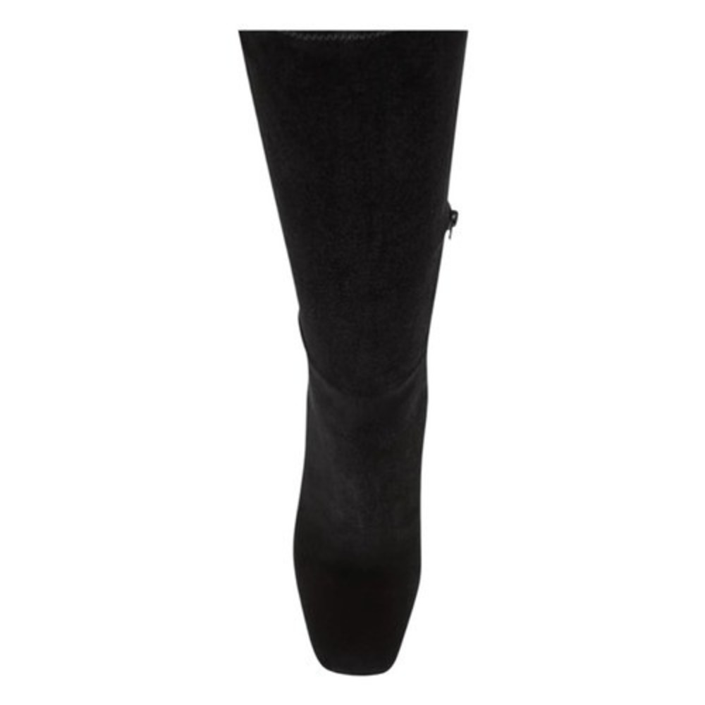 Steve Madden Seven Knee High Boot Black Suede Leather Block Heel 5 - Picture 6 of 10